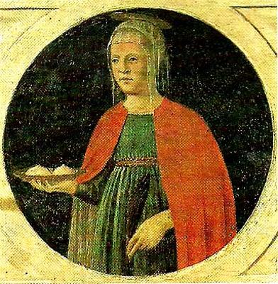 Piero della Francesca st agatha from the predella of the st anthony polyptych oil painting image